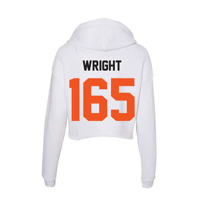 Oklahoma State - NCAA Wrestling : Jaxen Wright - Women's Crop Fleece Hoodie-1