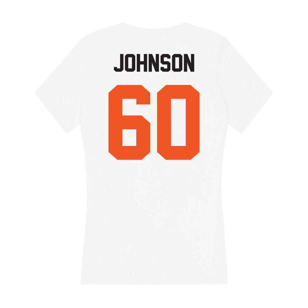 Oklahoma State - NCAA Football : Chauncey Johnson - Women's V-Neck T-Shirt-1