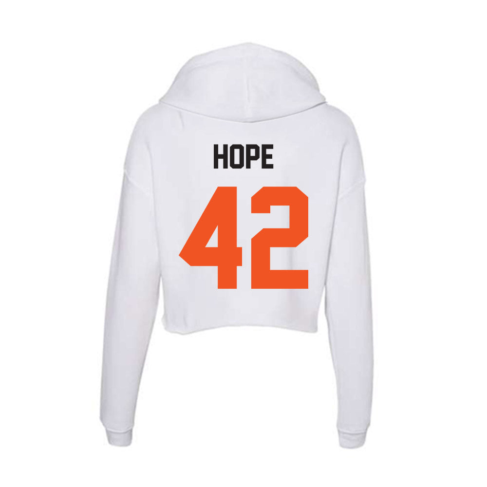 Oklahoma State - NCAA Baseball : Jett Hope - Women's Crop Fleece Hoodie-1