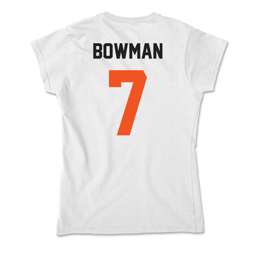 Oklahoma State - NCAA Football : Alan Bowman - Soft Style Women’s T-Shirt-1