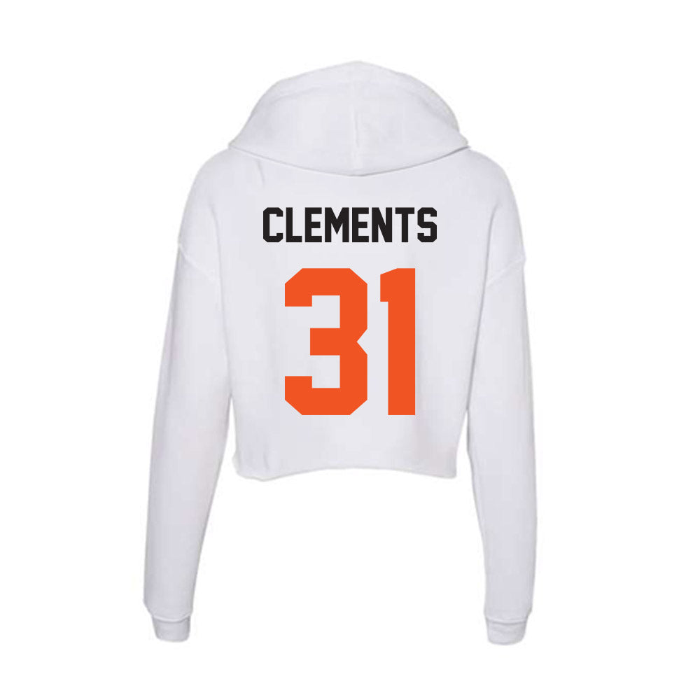 Oklahoma State - NCAA Football : Chance Clements - Women's Crop Fleece Hoodie-1