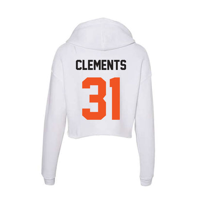 Oklahoma State - NCAA Football : Chance Clements - Women's Crop Fleece Hoodie-1