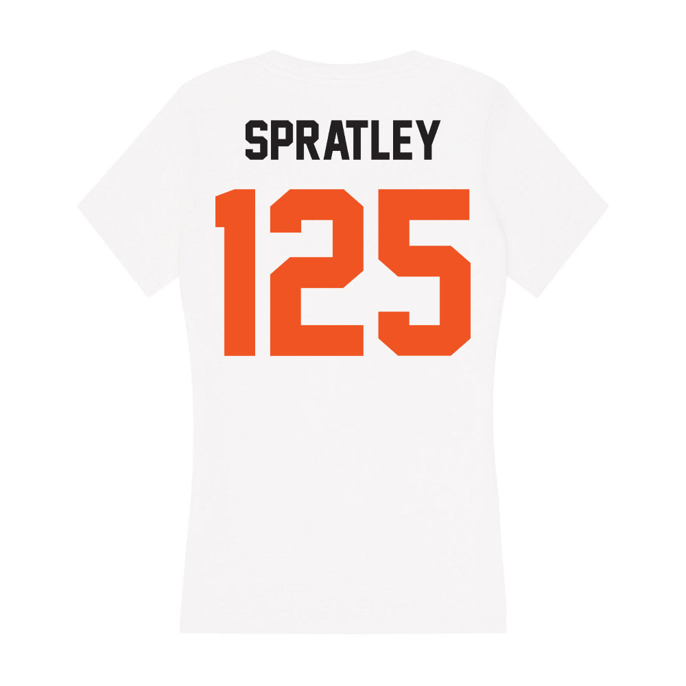 Oklahoma State - NCAA Wrestling : Troy Spratley - Women's V-Neck T-Shirt-1