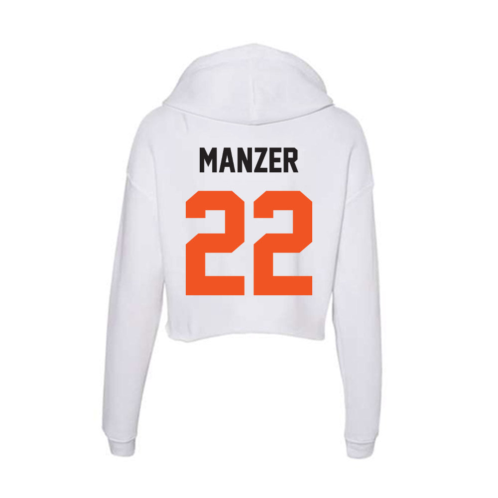 Oklahoma State - NCAA Men's Basketball : Brooks Manzer - Women's Crop Fleece Hoodie-1