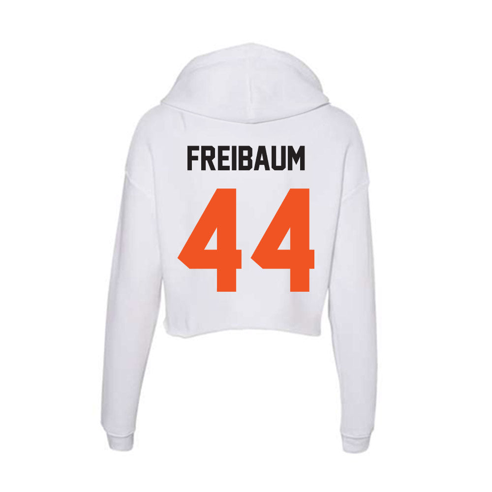 Oklahoma State - NCAA Football : Shea Freibaum - Women's Crop Fleece Hoodie-1