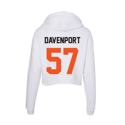 Oklahoma State - NCAA Football : Aidan Davenport - Women's Crop Fleece Hoodie-1