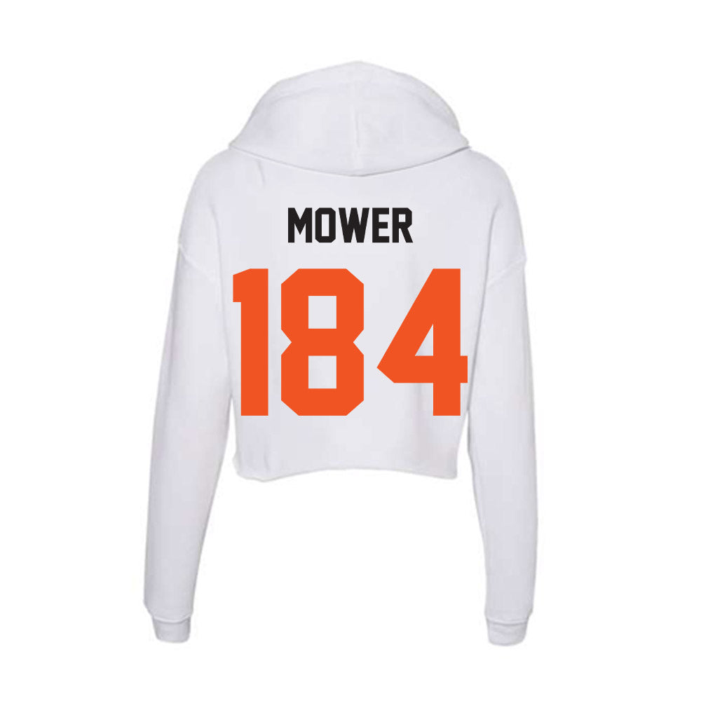 Oklahoma State - NCAA Wrestling : Benjamin Mower - Women's Crop Fleece Hoodie-1