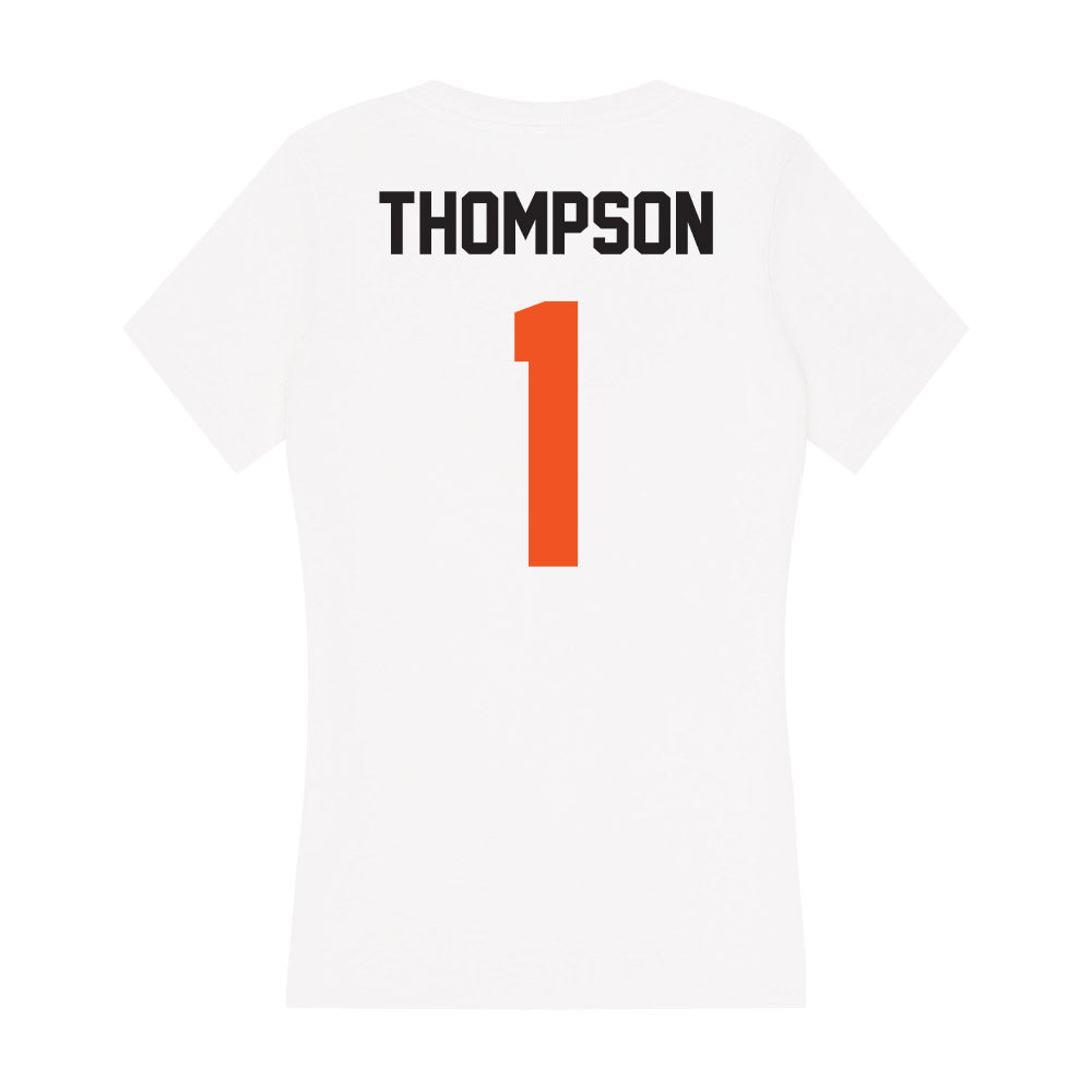 Oklahoma State - NCAA Men's Basketball : Bryce Thompson - Women's V-Neck T-Shirt-1