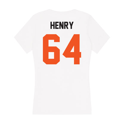 Oklahoma State - NCAA Football : Jarrett Henry - Women's V-Neck T-Shirt-1