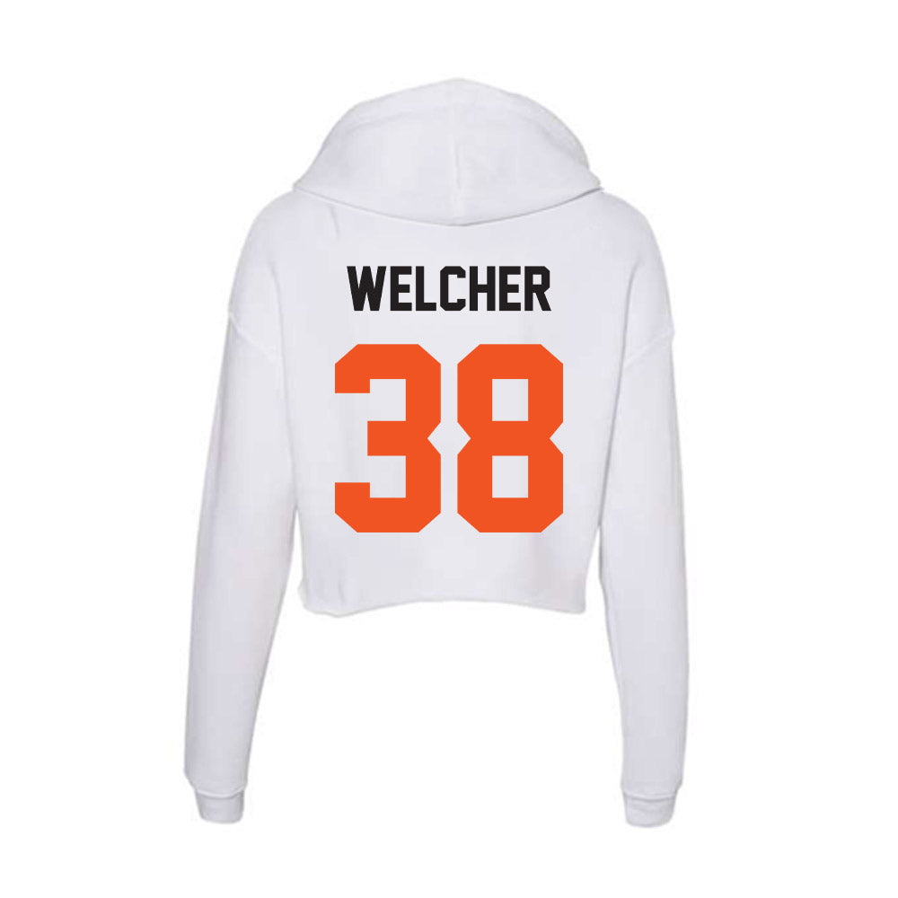 Oklahoma State - NCAA Football : Kade Welcher - Women's Crop Fleece Hoodie-1