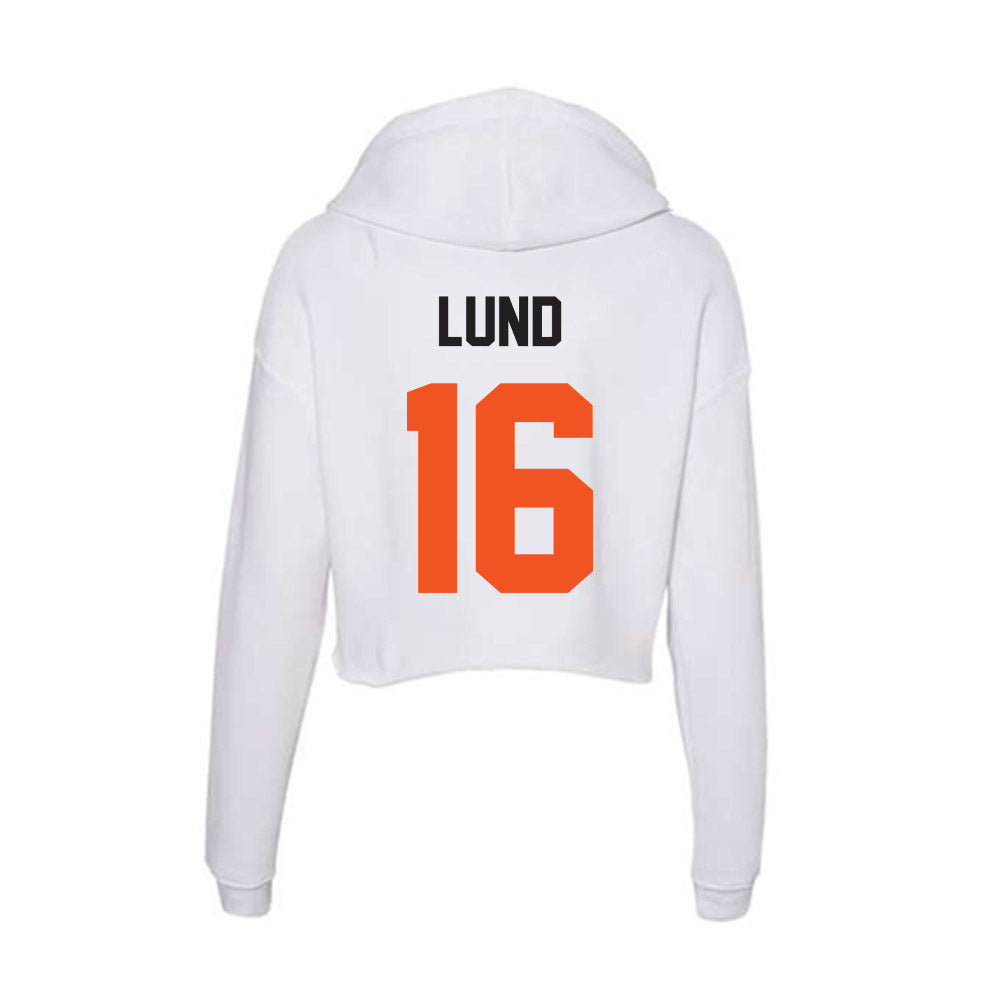 Oklahoma State - NCAA Baseball : Ethan Lund - Women's Crop Fleece Hoodie-1