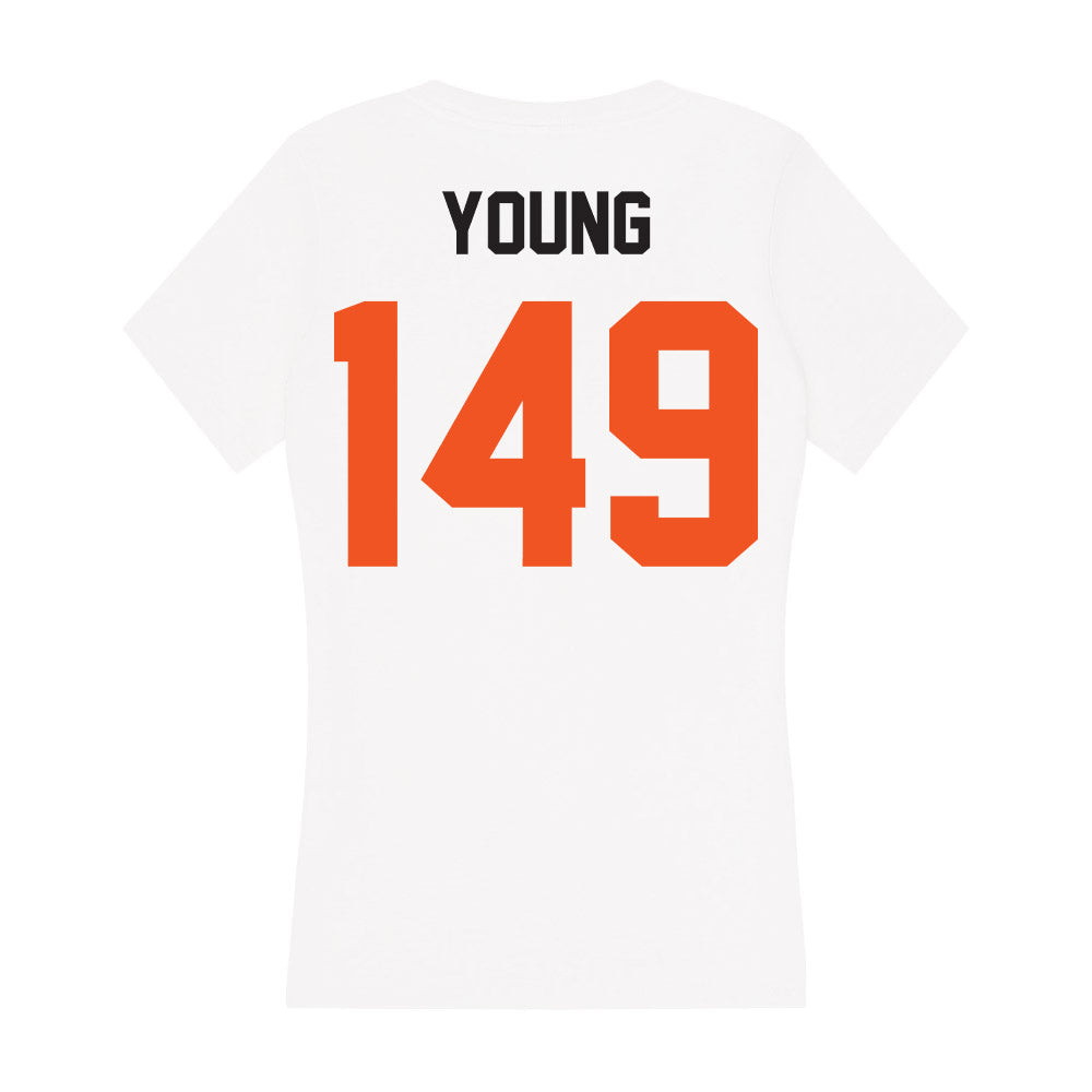 Oklahoma State - NCAA Wrestling : Carter Young - Women's V-Neck T-Shirt-1