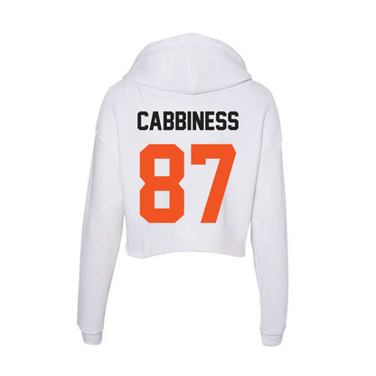 Oklahoma State - NCAA Football : Cason Cabbiness - Women's Crop Fleece Hoodie-1