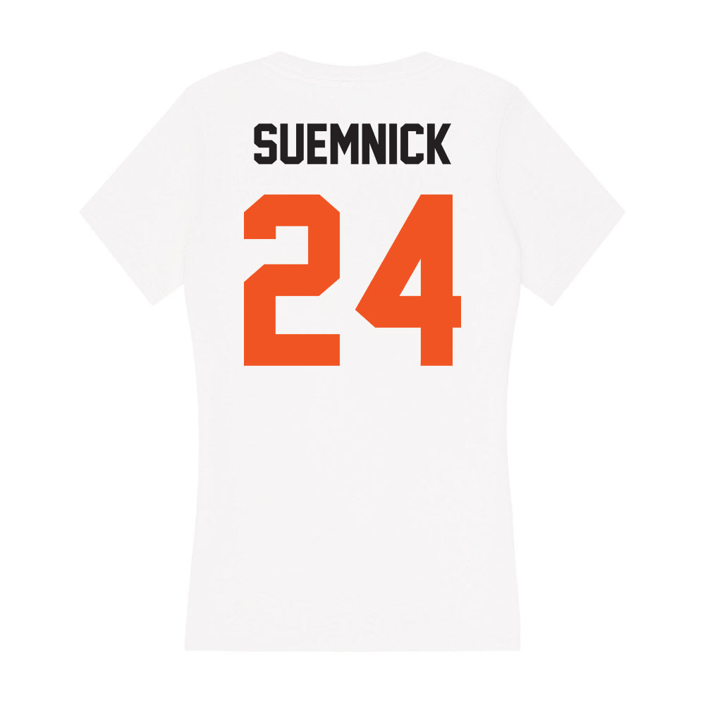 Oklahoma State - NCAA Men's Basketball : Pat Suemnick - Women's V-Neck T-Shirt-1