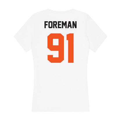 Oklahoma State - NCAA Football : Jaedon Foreman - Women's V-Neck T-Shirt-1