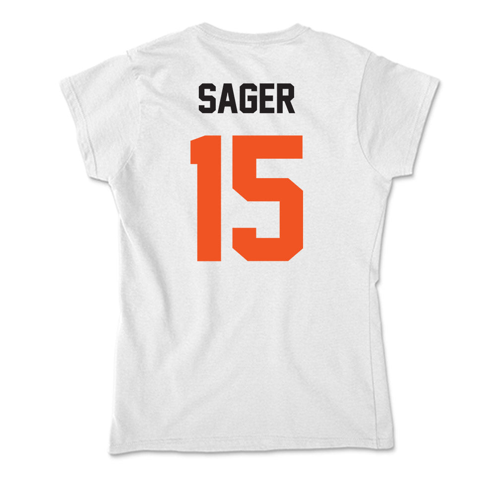 Oklahoma State - NCAA Men's Basketball : Carson Sager - Soft Style Women’s T-Shirt-1