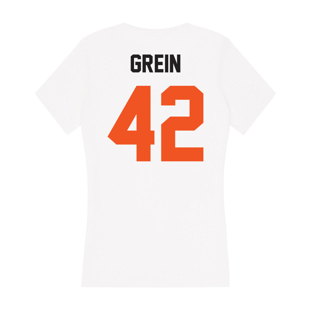 Oklahoma State - NCAA Football : Dominic Grein - Women's V-Neck T-Shirt-1