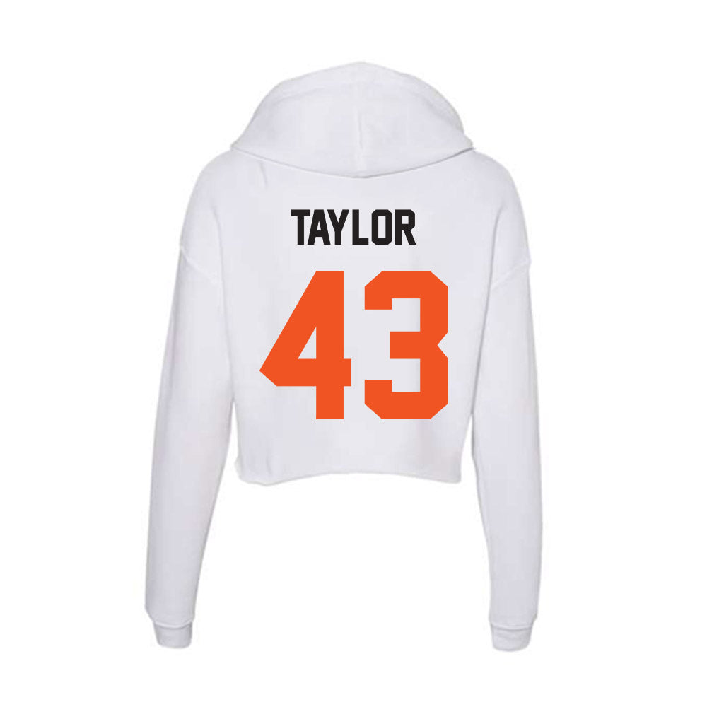 Oklahoma State - NCAA Baseball : Riley Taylor - Women's Crop Fleece Hoodie-1