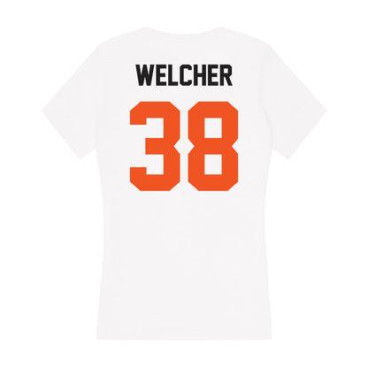 Oklahoma State - NCAA Football : Kade Welcher - Women's V-Neck T-Shirt-1