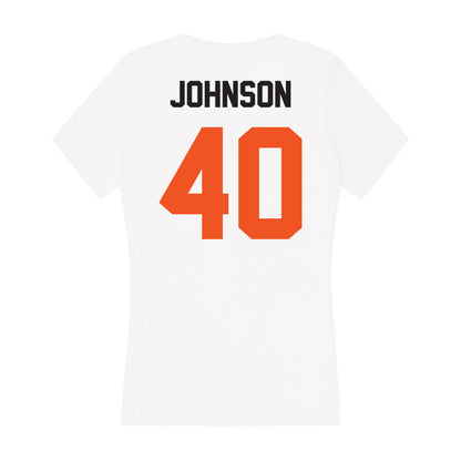 Oklahoma State - NCAA Baseball : Cole Johnson - Women's V-Neck T-Shirt-1