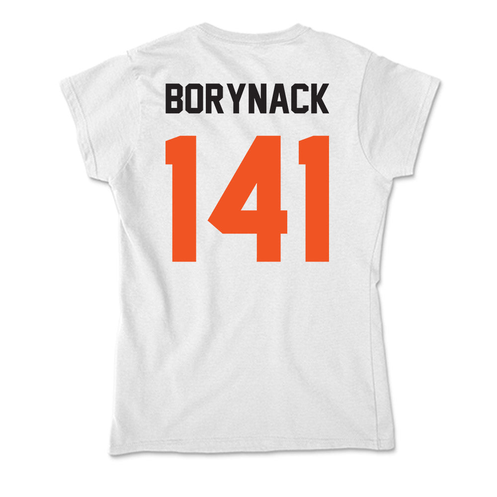 Oklahoma State - NCAA Wrestling : Mitchell Borynack - Soft Style Women’s T-Shirt-1