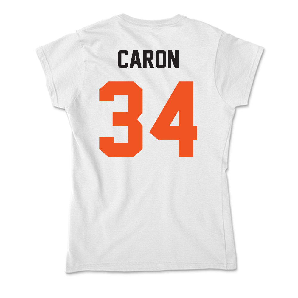 Oklahoma State - NCAA Men's Basketball : Tyler Caron - Soft Style Women’s T-Shirt-1