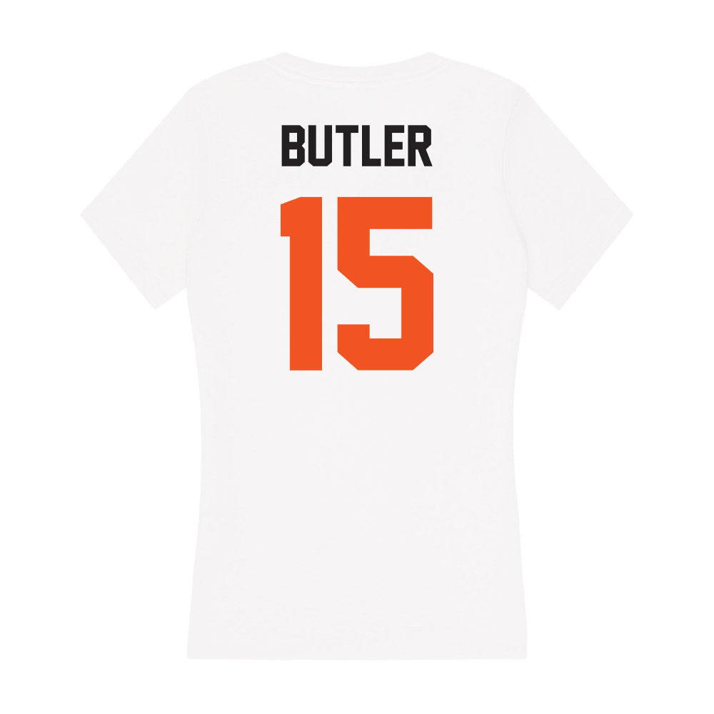 Oklahoma State - NCAA Women's Basketball : Brenna Butler - Women's V-Neck T-Shirt-1