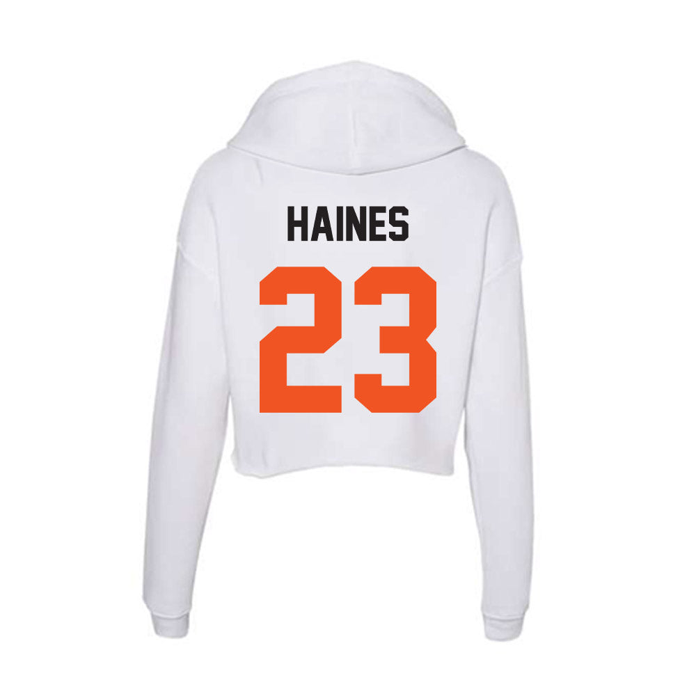 Oklahoma State - NCAA Women's Soccer : Megan Haines - Women's Crop Fleece Hoodie-1