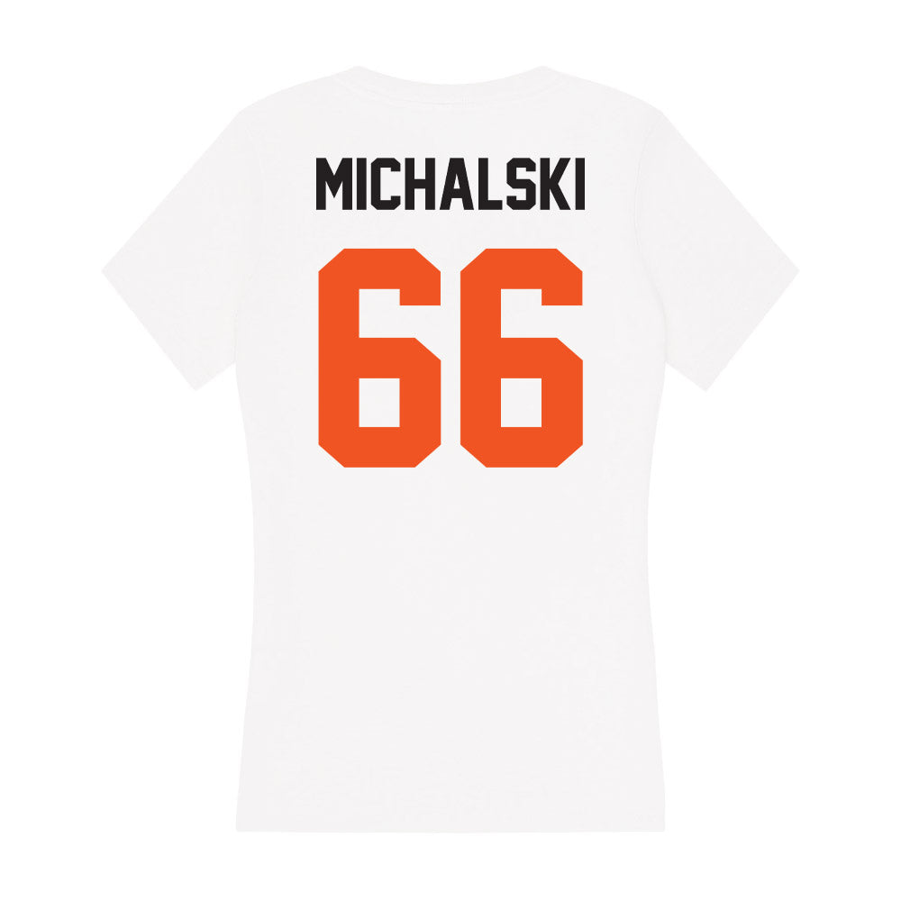 Oklahoma State - NCAA Football : Joe Michalski - Women's V-Neck T-Shirt-1