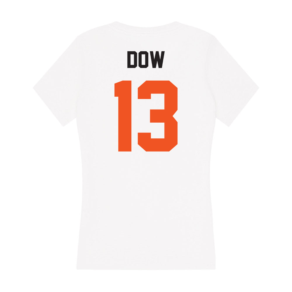 Oklahoma State - NCAA Men's Basketball : Connor Dow - Women's V-Neck T-Shirt-1