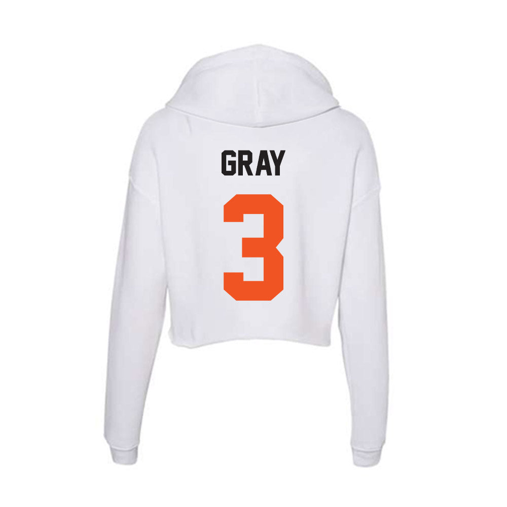 Oklahoma State - NCAA Women's Basketball : Micah Gray - Women's Crop Fleece Hoodie-1