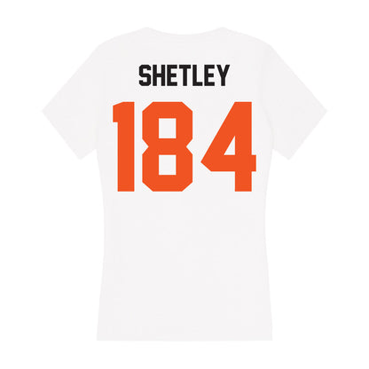 Oklahoma State - NCAA Wrestling : Evan Shetley - Women's V-Neck T-Shirt-1