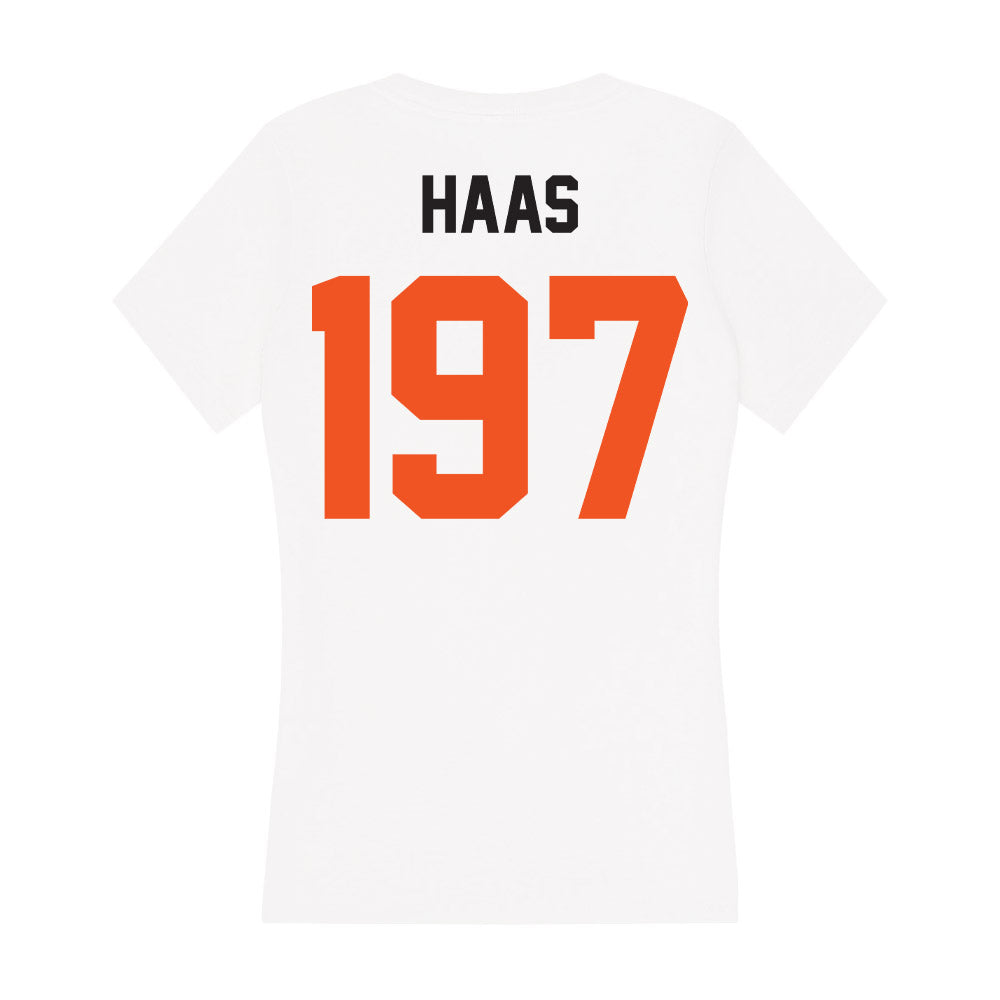 Oklahoma State - NCAA Wrestling : Kyle Haas - Women's V-Neck T-Shirt-1