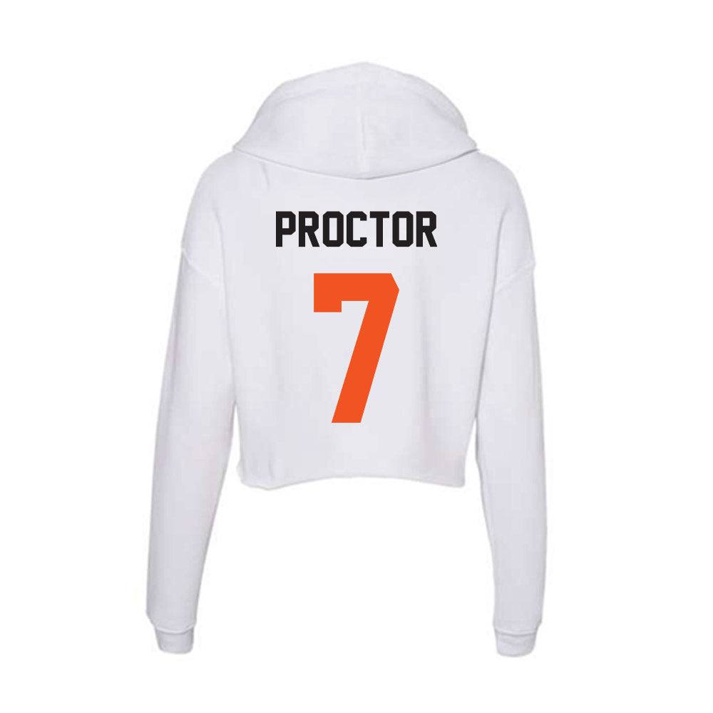 Oklahoma State - NCAA Baseball : Kyler Proctor - Women's Crop Fleece Hoodie-1