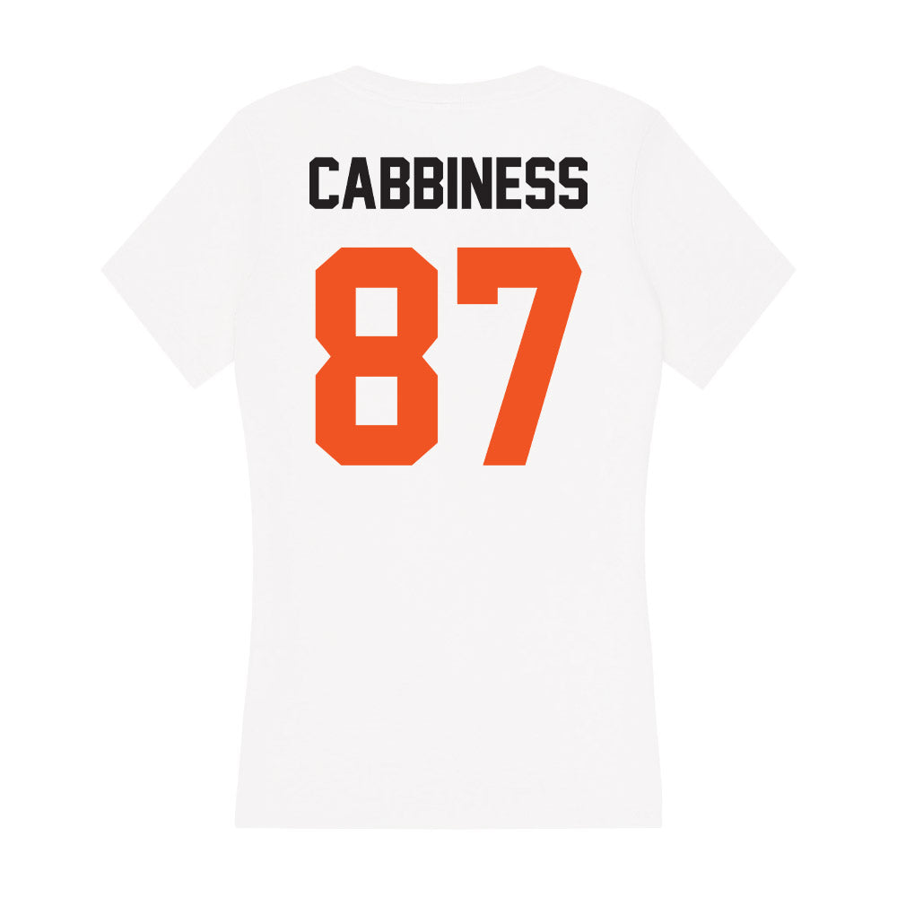 Oklahoma State - NCAA Football : Cason Cabbiness - Women's V-Neck T-Shirt-1