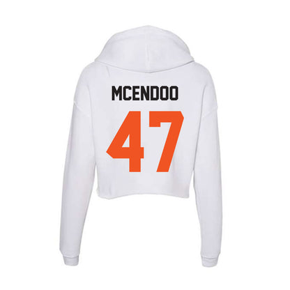 Oklahoma State - NCAA Football : Luke McEndoo - Women's Crop Fleece Hoodie-1