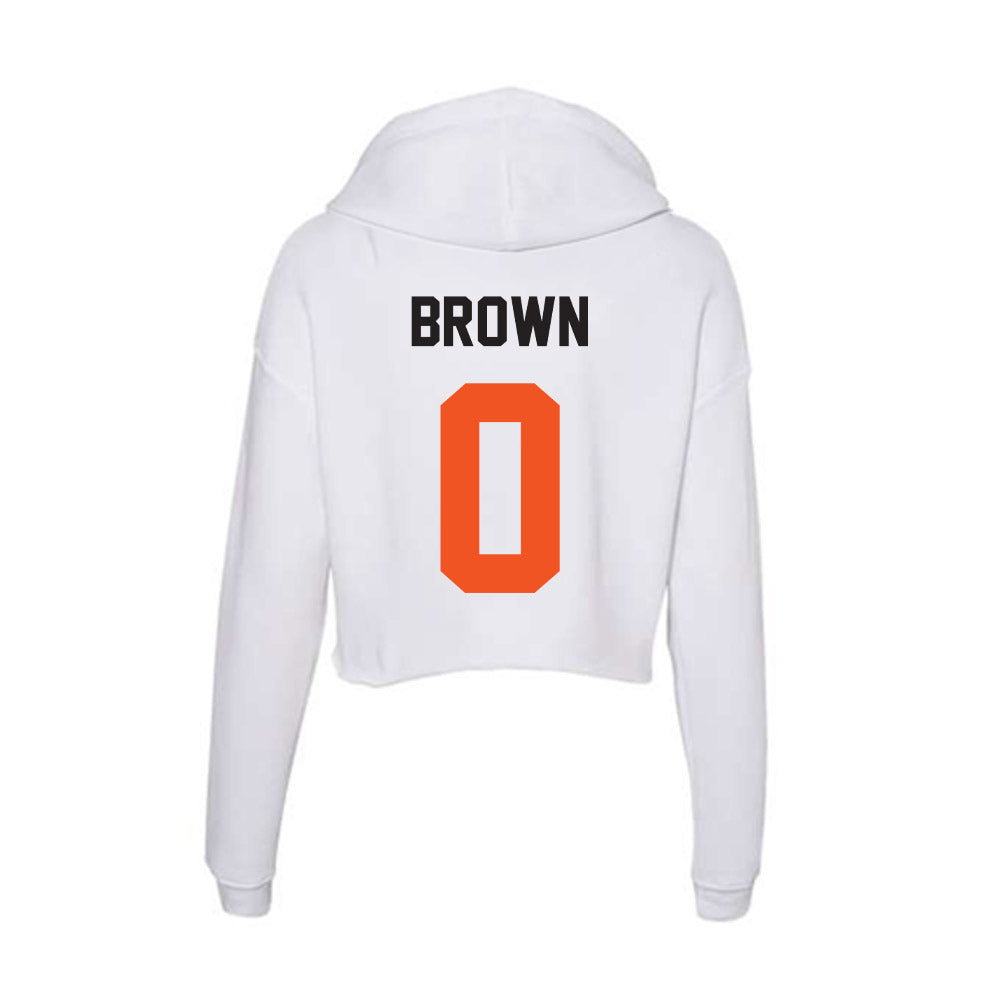 Oklahoma State - NCAA Men's Basketball : Naz Brown - Women's Crop Fleece Hoodie-1