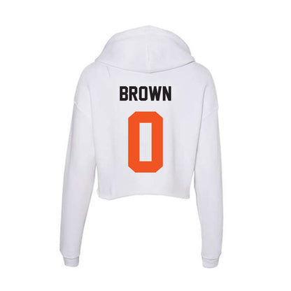 Oklahoma State - NCAA Men's Basketball : Naz Brown - Women's Crop Fleece Hoodie-1