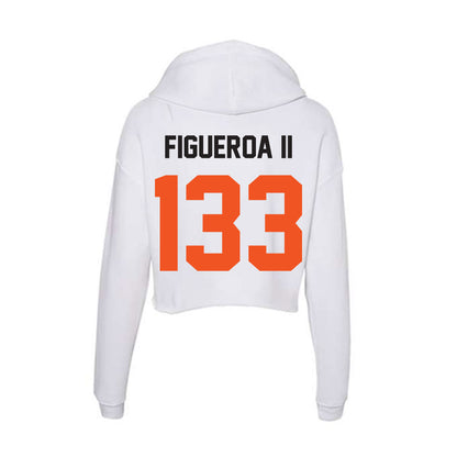 Oklahoma State - NCAA Wrestling : Richard Figueroa II - Women's Crop Fleece Hoodie-1
