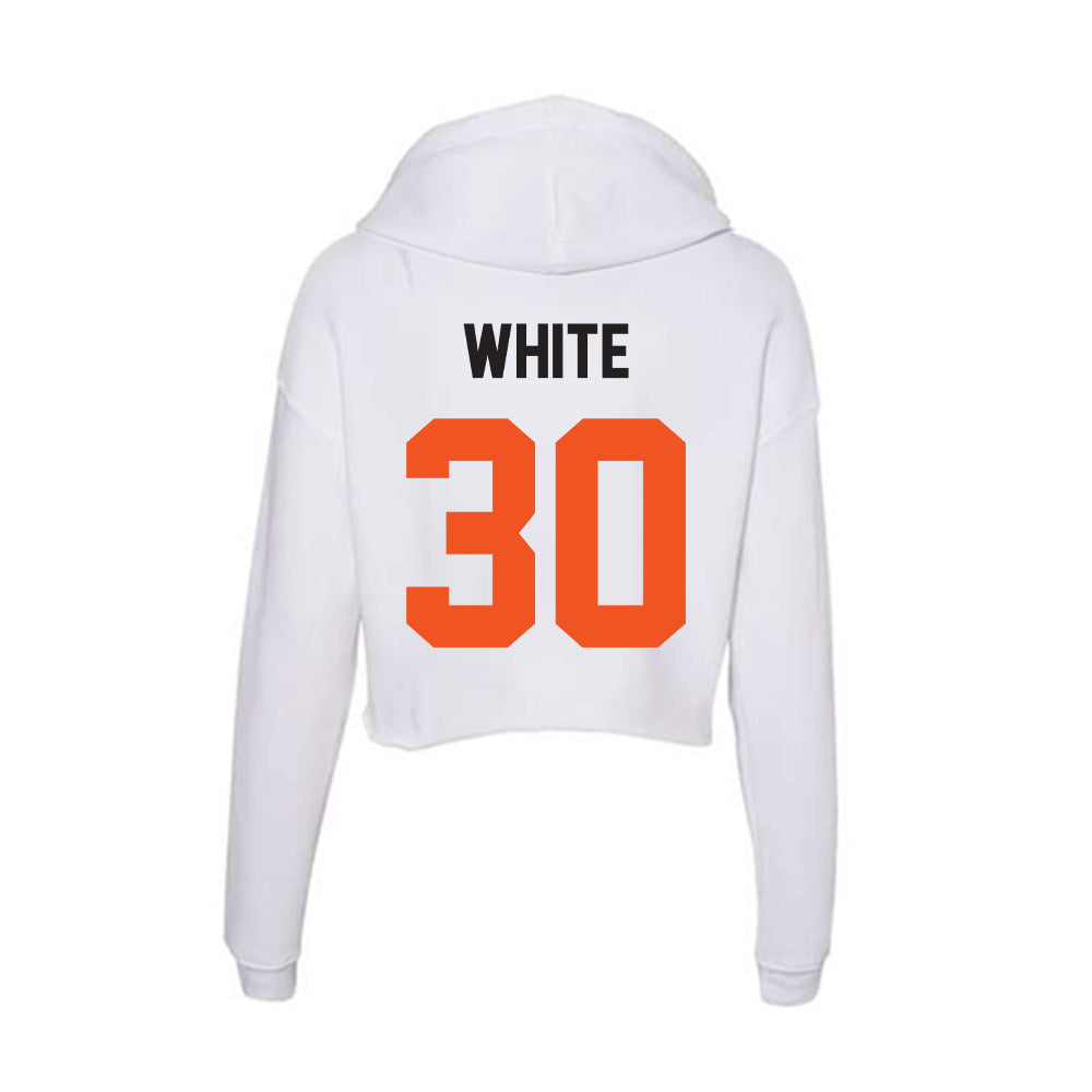 Oklahoma State - NCAA Football : Jaylon White - Women's Crop Fleece Hoodie-1