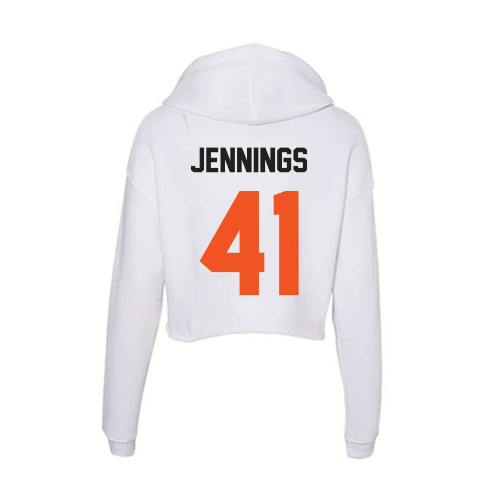 Oklahoma State - NCAA Baseball : Parker Jennings - Women's Crop Fleece Hoodie-1