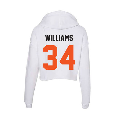 Oklahoma State - NCAA Women's Basketball : Landry Williams - Women's Crop Fleece Hoodie-1