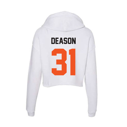 Oklahoma State - NCAA Football : Jaxon Deason - Women's Crop Fleece Hoodie-1