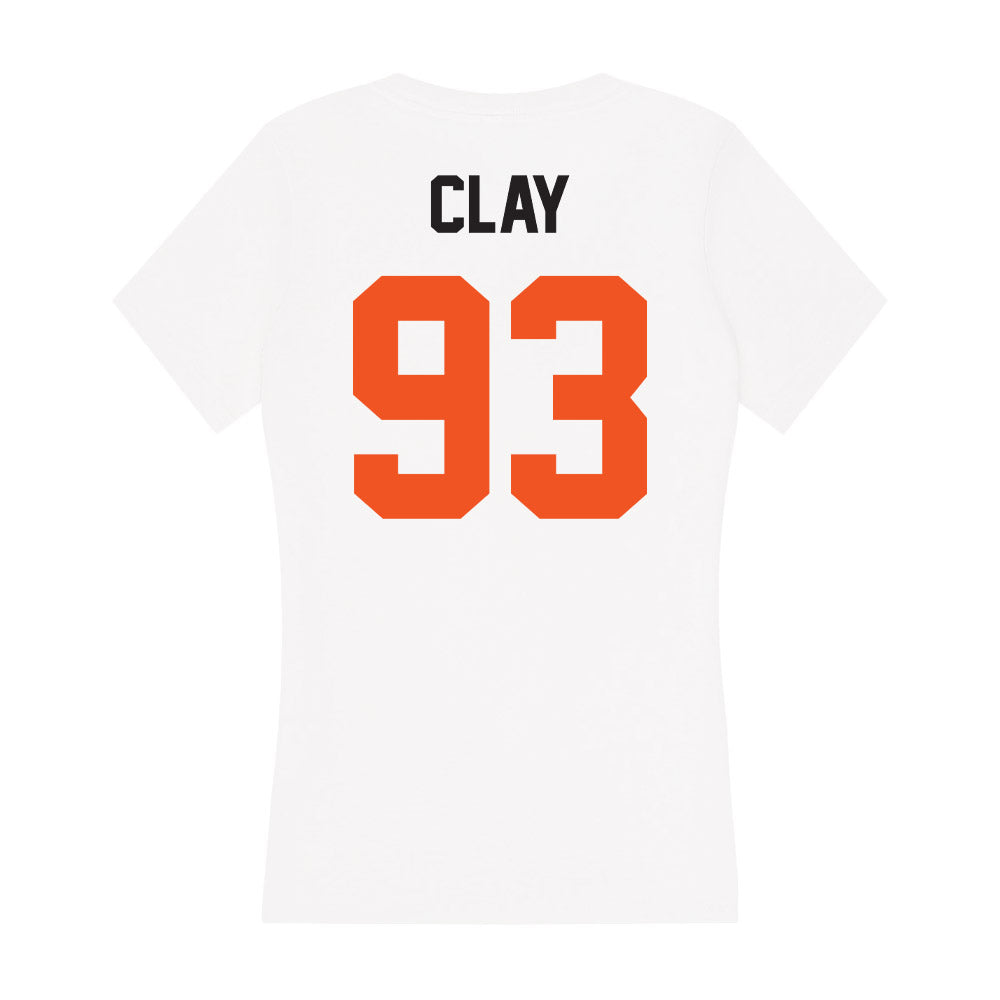 Oklahoma State - NCAA Football : Collin Clay - Women's V-Neck T-Shirt-1