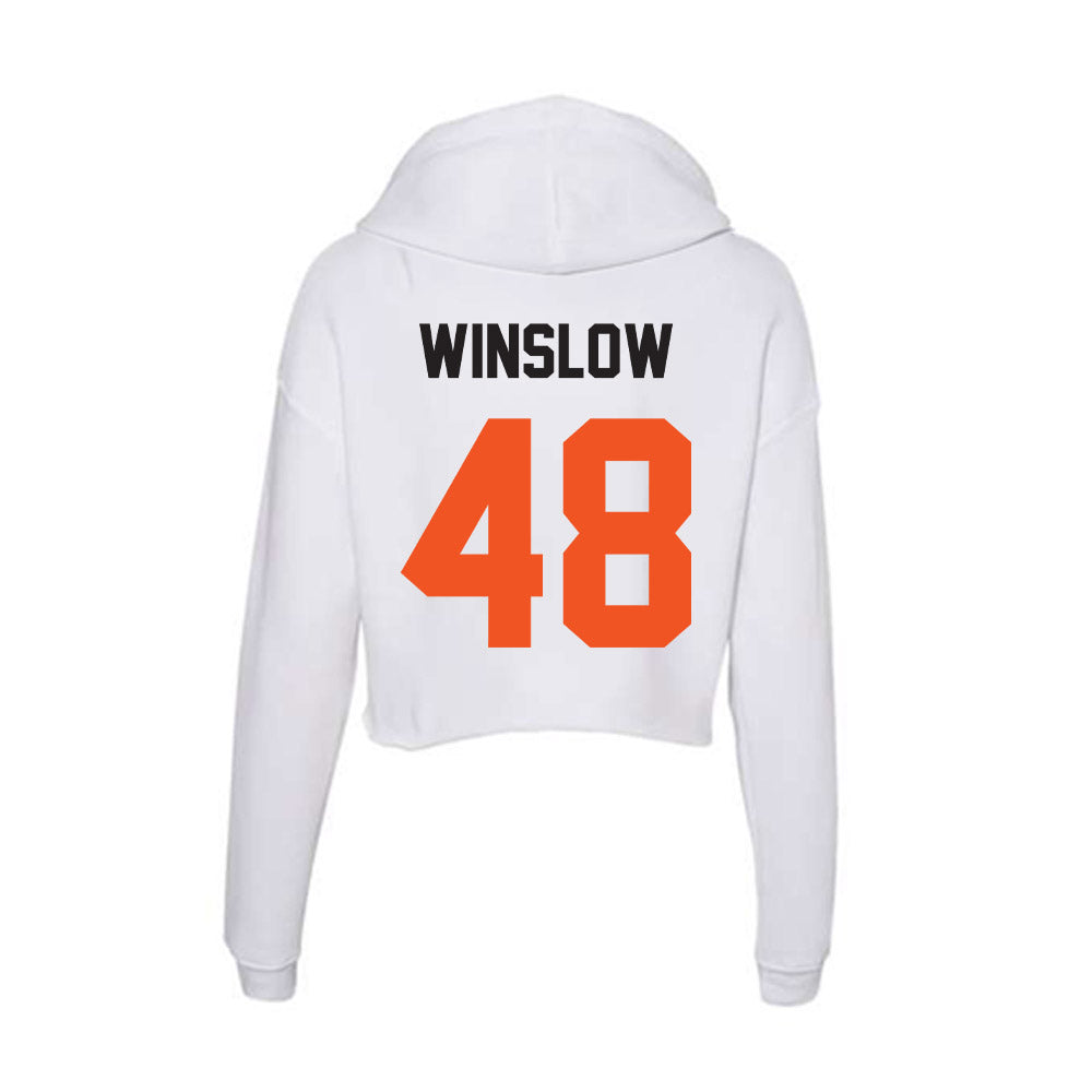 Oklahoma State - NCAA Baseball : Drew Winslow - Women's Crop Fleece Hoodie-1