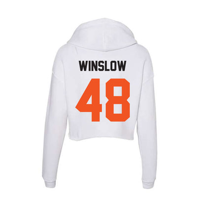 Oklahoma State - NCAA Baseball : Drew Winslow - Women's Crop Fleece Hoodie-1