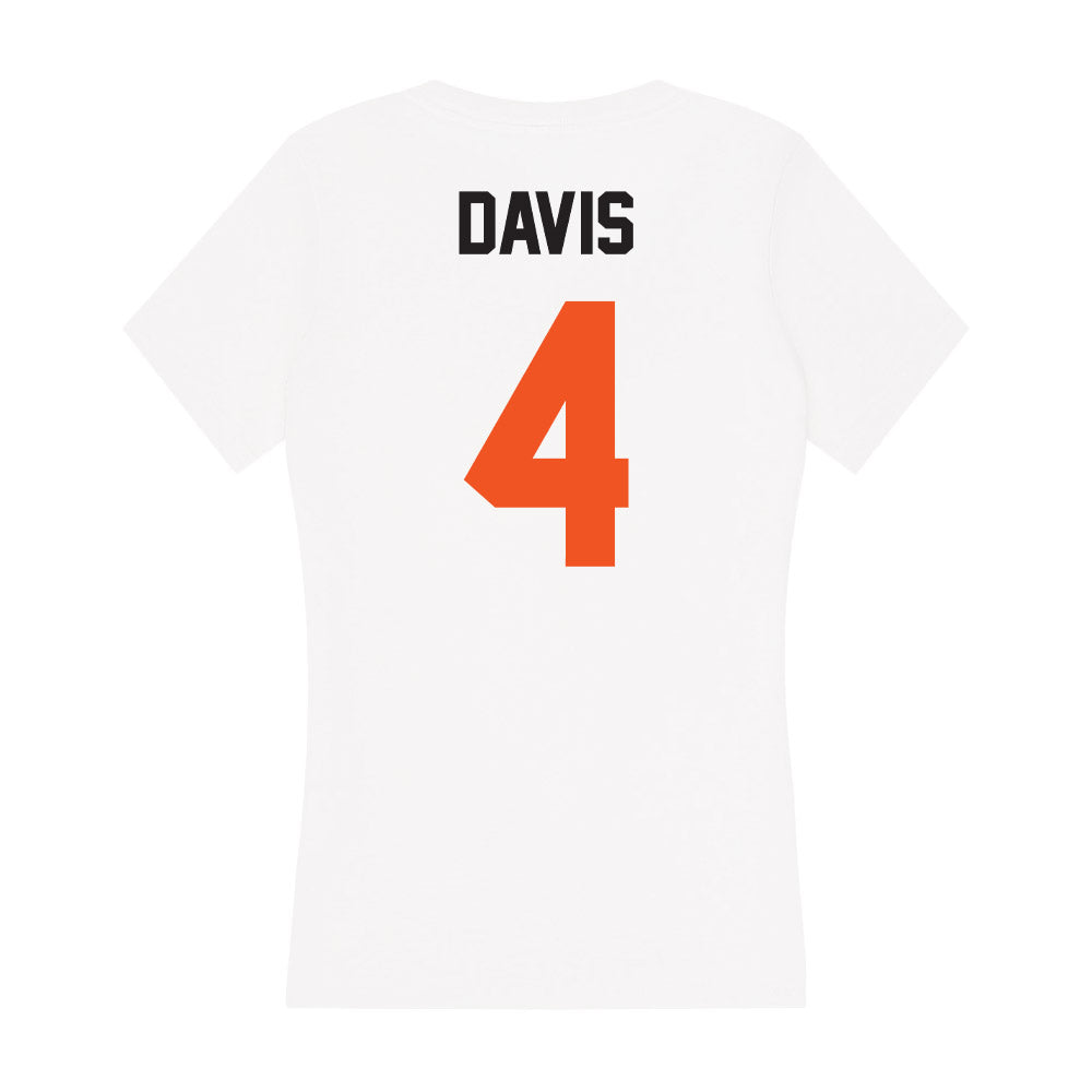 Oklahoma State - NCAA Men's Basketball : Davonte Davis - Women's V-Neck T-Shirt-1