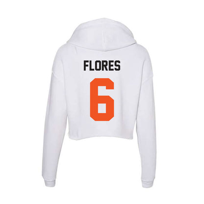 Oklahoma State - NCAA Football : Zane Flores - Women's Crop Fleece Hoodie-1