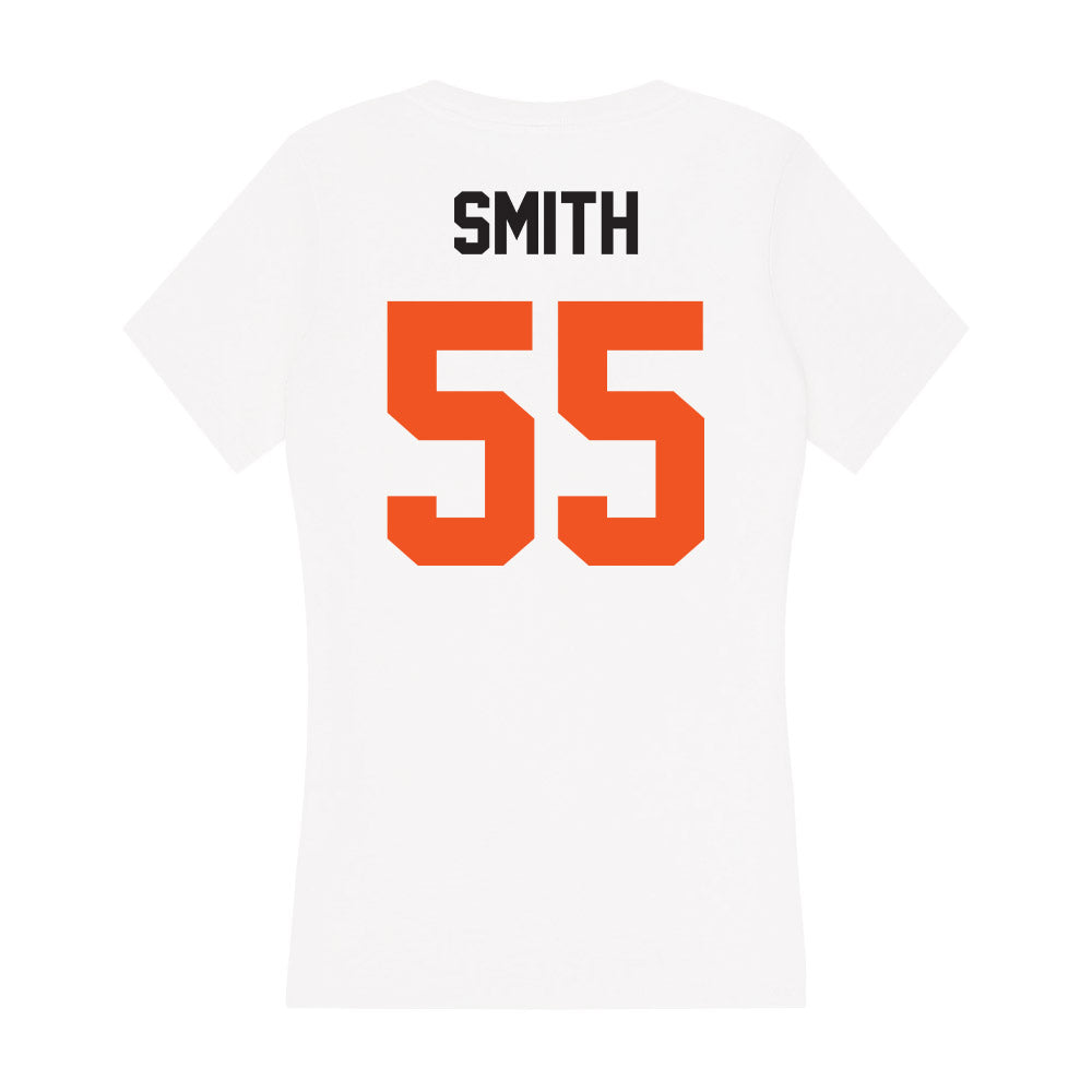 Oklahoma State - NCAA Men's Basketball : CJ Smith - Women's V-Neck T-Shirt-1