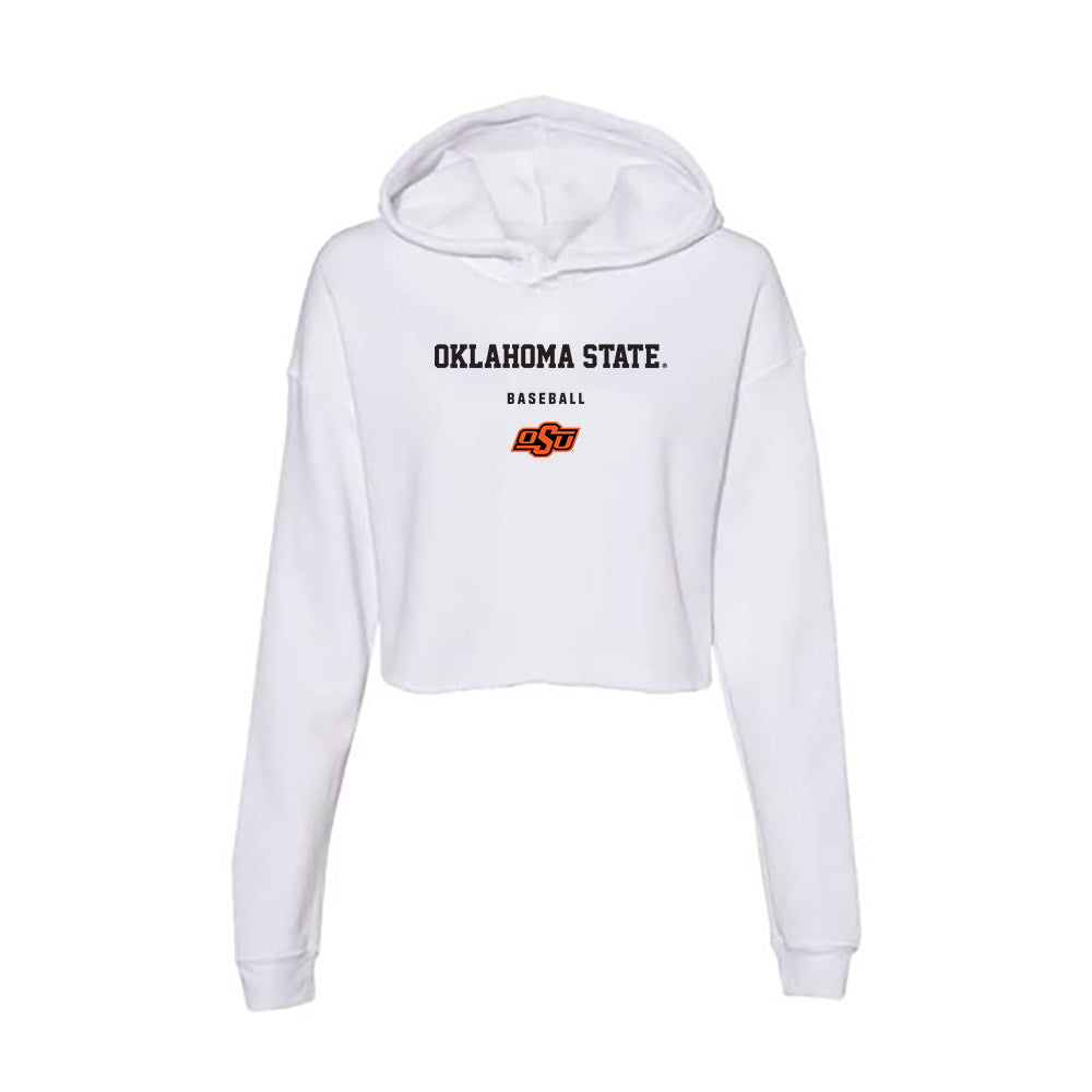 Oklahoma State - NCAA Baseball : Aidan Meola - Women's Crop Fleece Hoodie-0